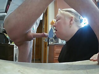 Zona901 Gives Sloppy Kitchen Blowjob to Big Dick